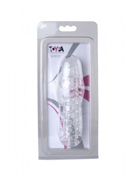 Прозрачная, закрытая насадка с шипами и точками - 13,5 см. - Toyfa Basic - в Орске купить с доставкой