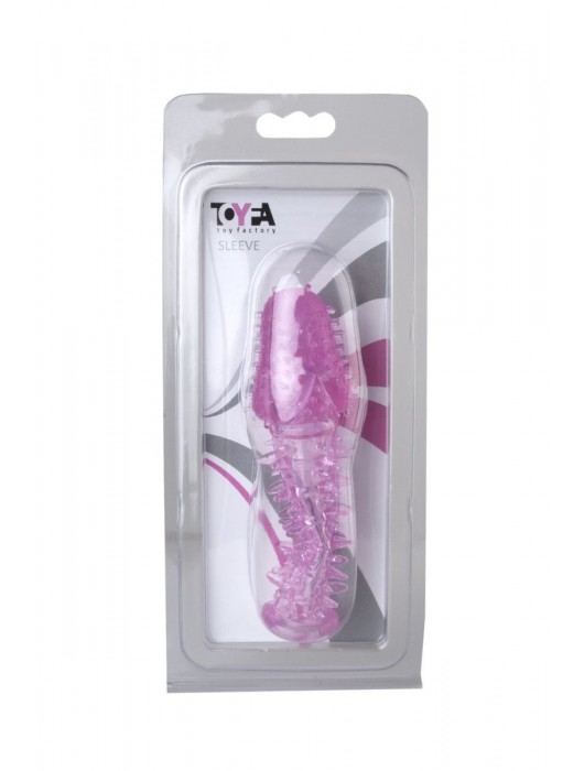 Закрытая насадка розового цвета с шипами и точками - 13,5 см. - Toyfa Basic - в Орске купить с доставкой