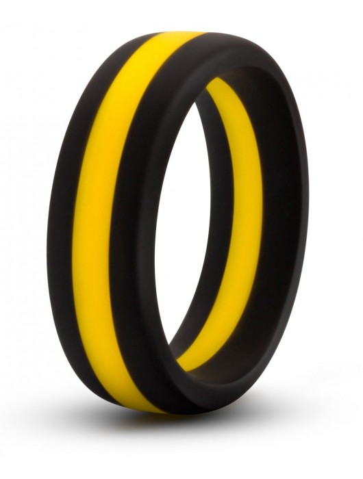 Черно-желтое силиконовое эрекционное кольцо Silicone Go Pro Cock Ring - Blush Novelties - в Орске купить с доставкой