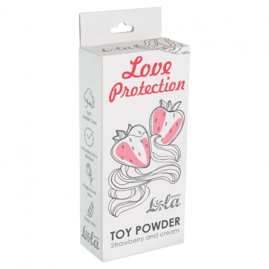 Пудра для игрушек Love Protection с ароматом клубники со сливками - 30 гр. - Lola Games - купить с доставкой в Орске