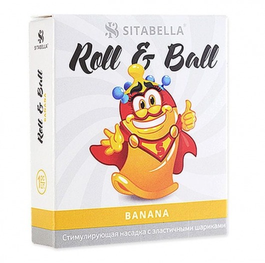 Стимулирующий презерватив-насадка Roll   Ball Banana - Sitabella - купить с доставкой в Орске