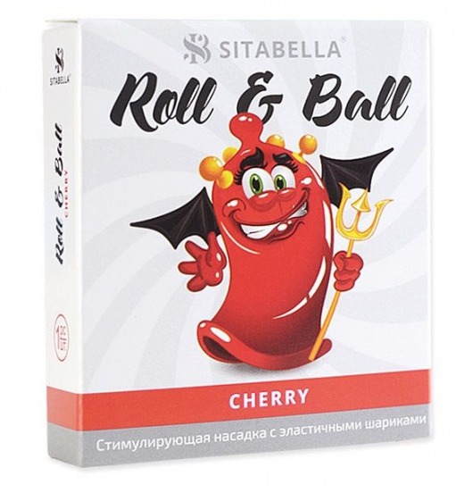 Стимулирующий презерватив-насадка Roll   Ball Cherry - Sitabella - купить с доставкой в Орске