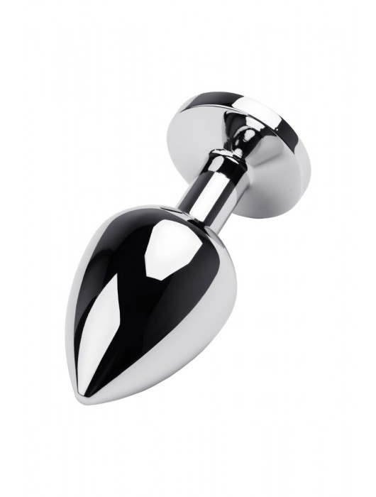 Серебристая коническая анальная пробка с красным кристаллом - 8 см. - ToyFa - купить с доставкой в Орске