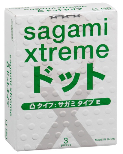 Презервативы Sagami Xtreme SUPER DOTS с точками - 3 шт. - Sagami - купить с доставкой в Орске