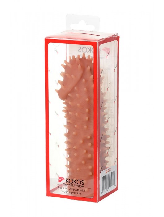Телесная реалистичная насадка KOKOS Extreme Sleeve 07 с дополнительной стимуляцией - 12,7 см. - KOKOS - в Орске купить с доставкой
