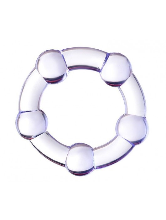 Фиолетовое эрекционное кольцо на пенис с бусинами - Штучки-дрючки - в Орске купить с доставкой