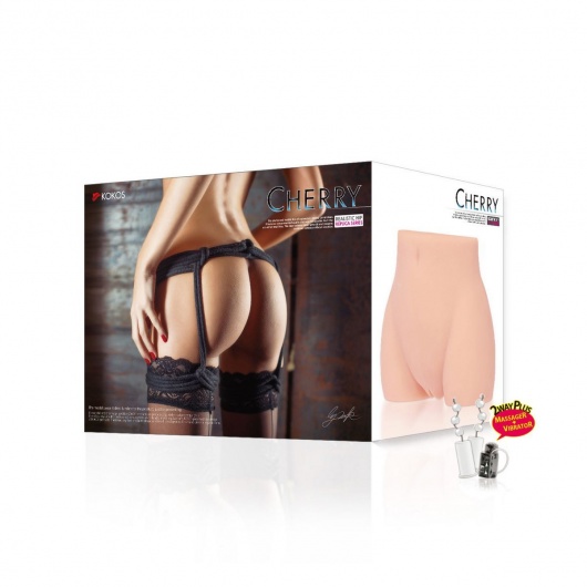 Мастурбатор-полуторс Cherry с вибрацией и двумя любовными тоннелями - KOKOS - в Орске купить с доставкой