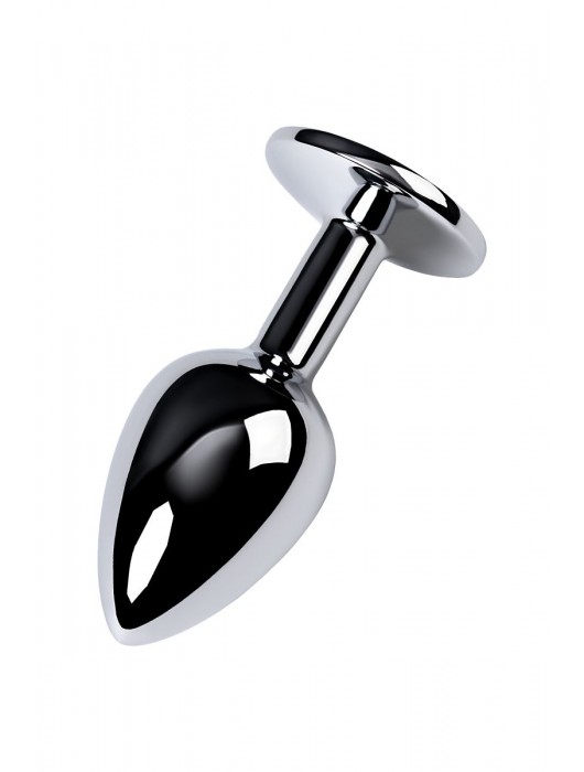 Серебристая конусовидная анальная пробка с фиолетовым кристаллом - 7 см. - ToyFa - купить с доставкой в Орске