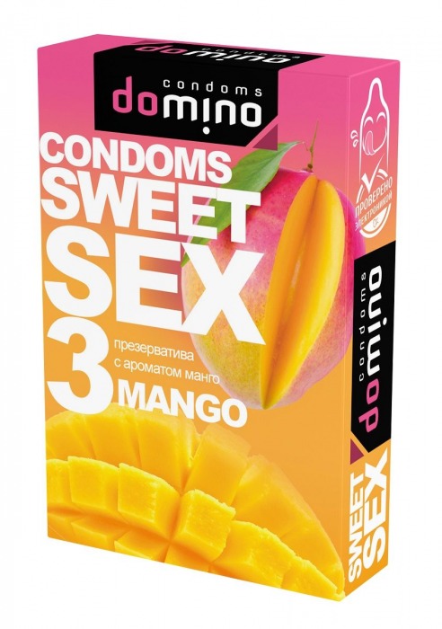 Презервативы для орального секса DOMINO Sweet Sex с ароматом манго - 3 шт. - Domino - купить с доставкой в Орске