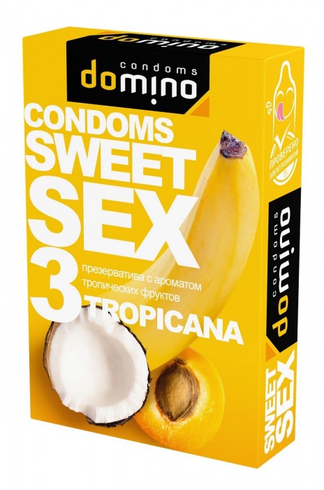 Презервативы для орального секса DOMINO Sweet Sex с ароматом тропических фруктов - 3 шт. - Domino - купить с доставкой в Орске