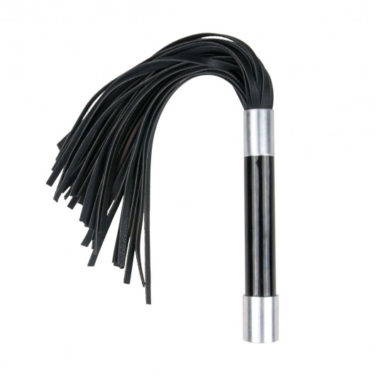 Черная плеть Easytoys Flogger With Metal Grip - 38 см. - Easy toys - купить с доставкой в Орске