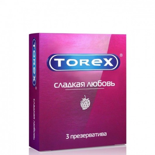 Презервативы Torex  Сладкая любовь  с ароматом клубники - 3 шт. - Torex - купить с доставкой в Орске