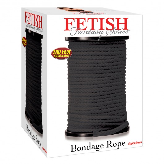 Черная веревка для связывания Bondage Rope - 60,9 м. - Pipedream - купить с доставкой в Орске