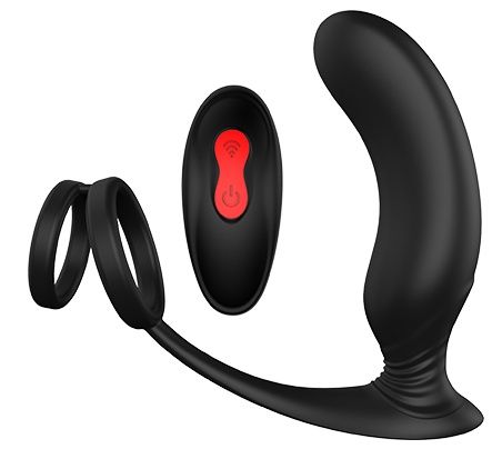 Черный массажер простаты REMOTE P-PLEASER - Dream Toys - в Орске купить с доставкой