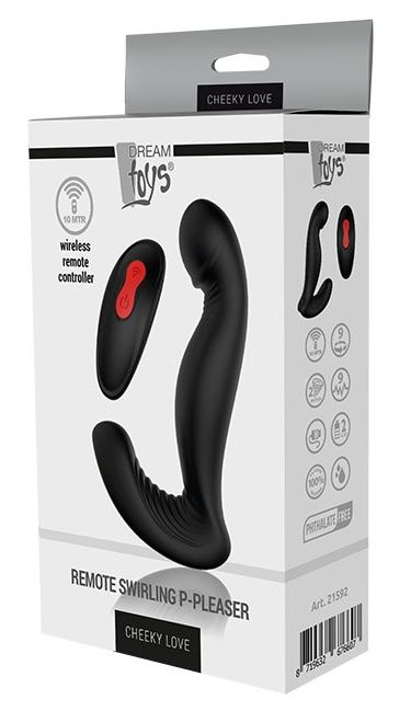 Черный вибромассажер простаты SWIRLING P-PLEASER - Dream Toys - в Орске купить с доставкой