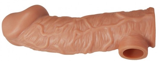 Телесная насадка на фаллос с отверстием для мошонки EXTREME SLEEVE - 17,6 см. - KOKOS - в Орске купить с доставкой