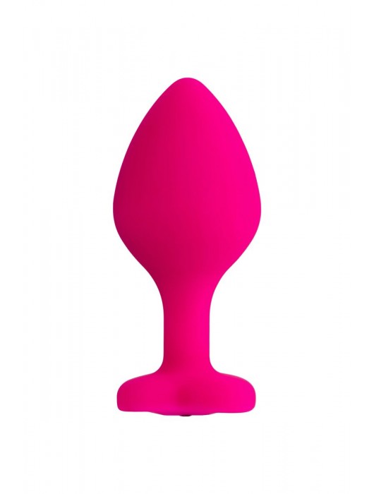 Розовая анальная втулка Diamond Heart с прозрачным кристаллом - 8 см. - ToyFa - купить с доставкой в Орске