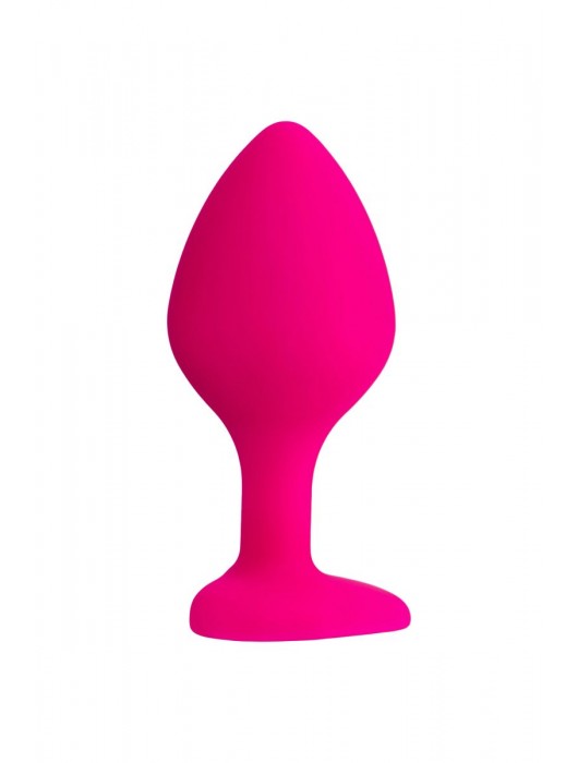 Розовая анальная втулка Diamond Heart с прозрачным кристаллом - 8 см. - ToyFa - купить с доставкой в Орске