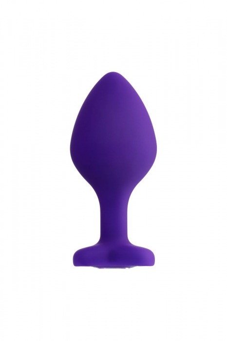 Фиолетовая анальная втулка Diamond Heart с прозрачным кристаллом - 8 см. - ToyFa - купить с доставкой в Орске Фиолетовая анальная втулка Diamond Heart с прозрачным кристаллом - 8 см. - ToyFa - купить с доставкой в Орске