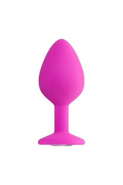 Розовая анальная втулка Brilliant с прозрачным кристаллом - 8 см. - ToyFa - купить с доставкой в Орске