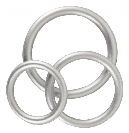 Набор из 3 эрекционных колец под металл Metallic Silicone Cock Ring Set - Orion - в Орске купить с доставкой