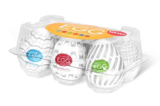 Набор из 6 мастурбаторов Tenga EGG Easy Beat с различным рельефом - Tenga - в Орске купить с доставкой