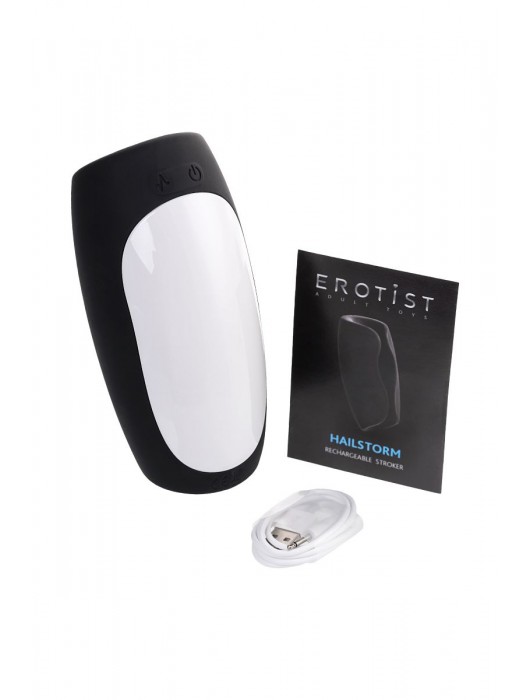 Черно-белый перезаряжаемый мастурбатор Erotist Hailstorm - Erotist Adult Toys - в Орске купить с доставкой