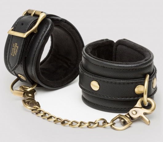 Черные наручники Bound to You Faux Leather Wrist Cuffs - Fifty Shades of Grey - купить с доставкой в Орске