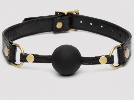 Черный кляп-шар Bound to You Faux Leather Ball Gag - Fifty Shades of Grey - купить с доставкой в Орске