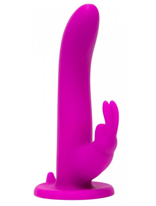 Лиловый страпон Rechargeable Vibrating Strap-On Harness Set - 17,6 см. - Happy Rabbit - купить с доставкой в Орске