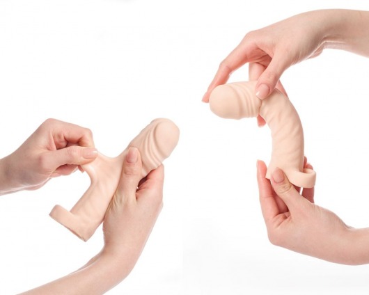 Телесная насадка-удлинитель со вставкой размера M - 16 см. - Sitabella - в Орске купить с доставкой