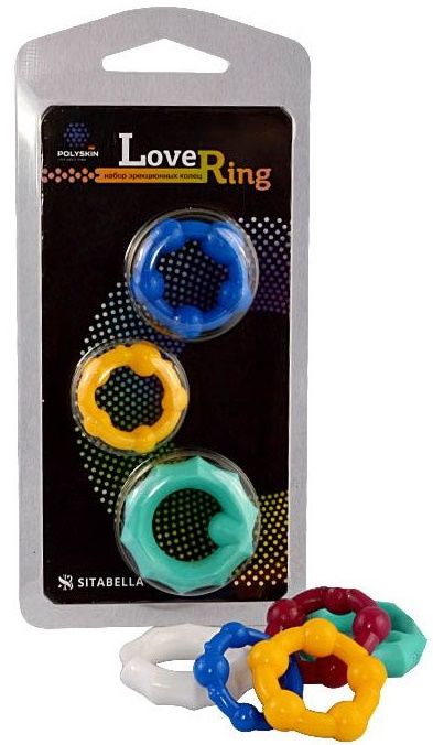 Набор из 3 цветных эрекционных колец Love Ring - Sitabella - в Орске купить с доставкой