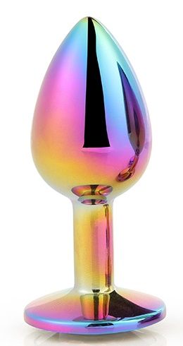 Голографическая анальная втулка с радужным кристаллом - 7,1 см. - Dream Toys - купить с доставкой в Орске