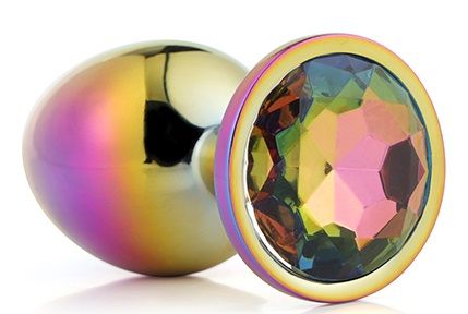 Голографическая анальная втулка с радужным кристаллом - 7,1 см. - Dream Toys - купить с доставкой в Орске