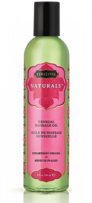 Массажное масло Naturals Strawberry Dreams с ароматом клубники - 236 мл. - Kama Sutra - купить с доставкой в Орске