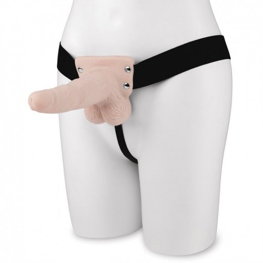 Телесный перезаряжаемый вибрострапон - 18 см. - Lux Fetish - купить с доставкой в Орске