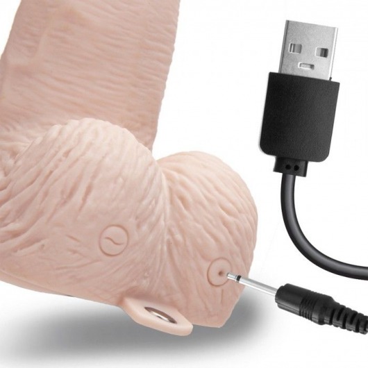 Телесный перезаряжаемый вибрострапон - 18 см. - Lux Fetish - купить с доставкой в Орске