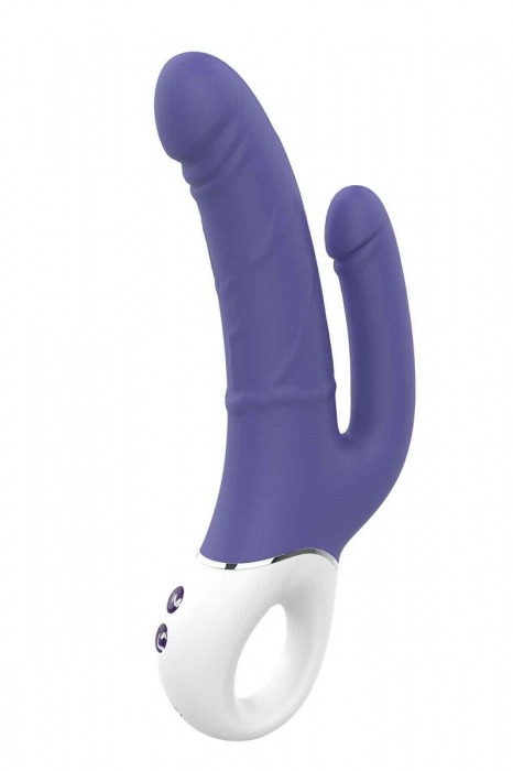 Синий анально-вагинальный вибратор Double Pleasure - 23,5 см. - Dream Toys