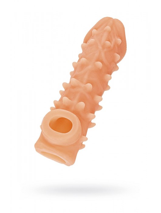 Телесная закрытая насадка с пупырышками Cock Sleeve Size S - 13,8 см. - KOKOS - в Орске купить с доставкой