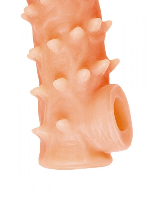 Телесная закрытая насадка с пупырышками Cock Sleeve Size S - 13,8 см. - KOKOS - в Орске купить с доставкой