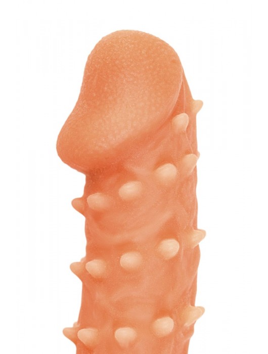 Телесная закрытая насадка с пупырышками Cock Sleeve Size S - 13,8 см. - KOKOS - в Орске купить с доставкой