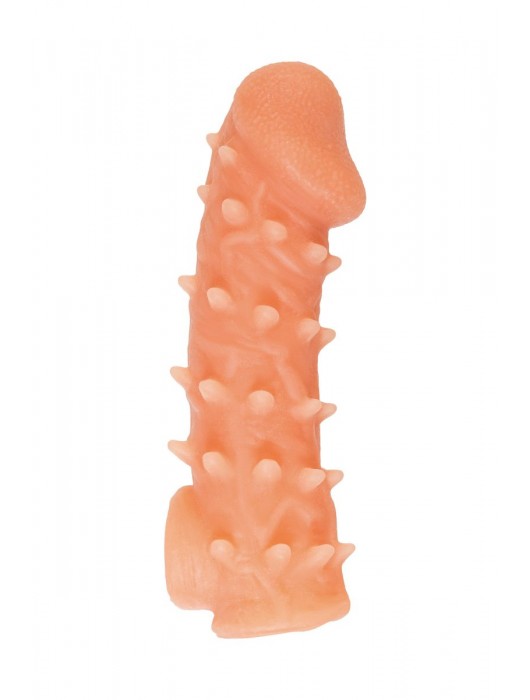 Телесная закрытая насадка с пупырышками Cock Sleeve Size L - 17,6 см. - KOKOS - в Орске купить с доставкой