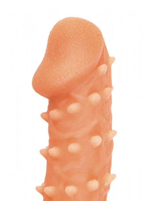 Телесная закрытая насадка с пупырышками Cock Sleeve Size L - 17,6 см. - KOKOS - в Орске купить с доставкой