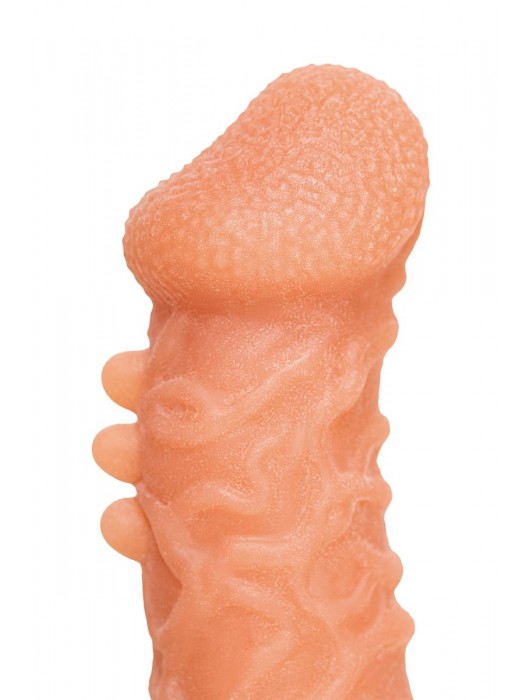 Телесная закрытая насадка с шершавой головкой Cock Sleeve Size S - 13,8 см. - KOKOS - в Орске купить с доставкой