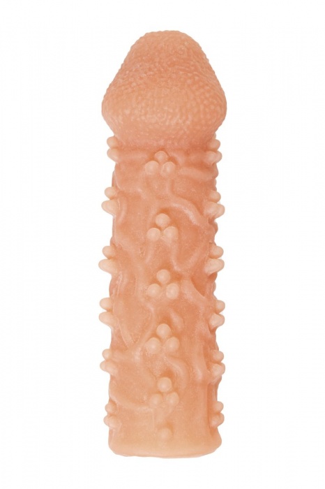 Телесная закрытая насадка с пучками шишечек Cock Sleeve Size M - 15,6 см. - KOKOS - в Орске купить с доставкой