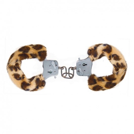 Наручники с леопардовым мехом Furry Fun Cuffs Leopard - Toy Joy - купить с доставкой в Орске