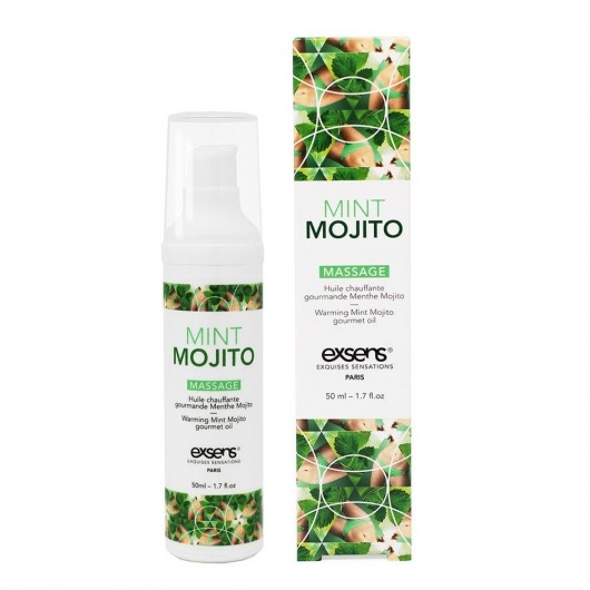 Разогревающее массажное масло с ароматом мохито Gourmet Mint Mojito - 50 мл. - Exsens - купить с доставкой в Орске