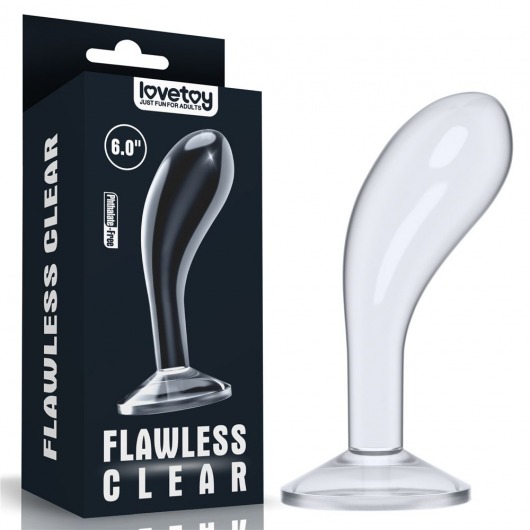 Прозрачный стимулятор простаты Flawless Clear Prostate Plug - 15 см. - Lovetoy - в Орске купить с доставкой