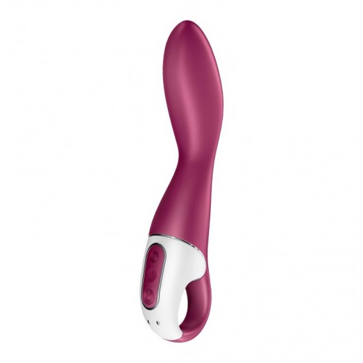 Малиновый вибромассажер для стимуляции G-точки Heated Thrill - 20,6 см. - Satisfyer