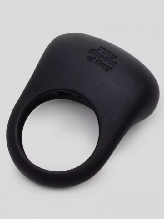 Черное эрекционное виброкольцо Sensation Rechargeable Vibrating Love Ring - Fifty Shades of Grey - в Орске купить с доставкой